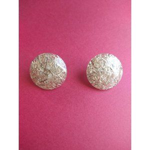 Vintage Gold Sparkle Clip-On Earrings for Christmas New Year Holiday